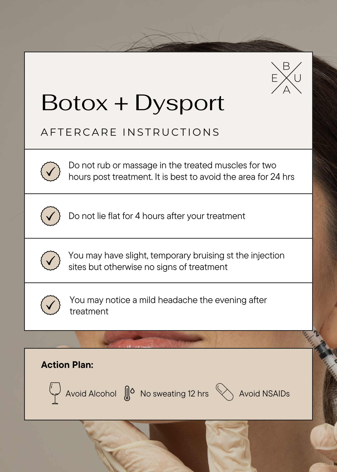 Austin Botox Aftercare Instructions, Austin Dysport Aftercare Instructions