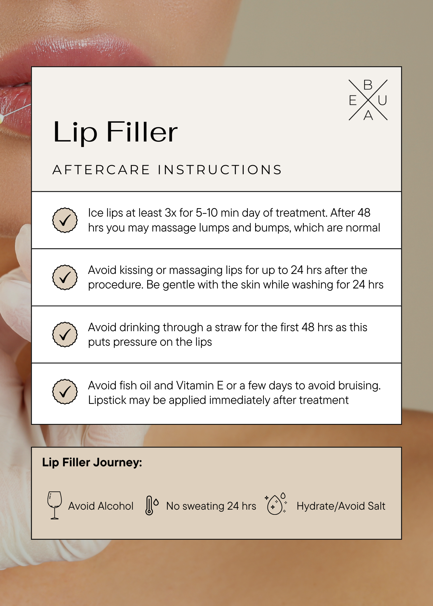 lip augmentation aftercare instructions, lip filler aftercare instructions, Austin, Texas